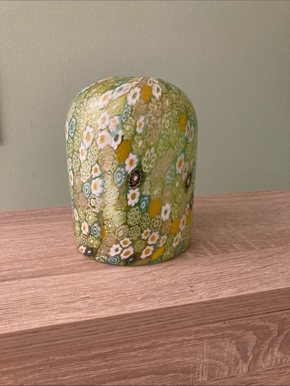 Green Millefiori Glass lamp shade Art Glass original murano